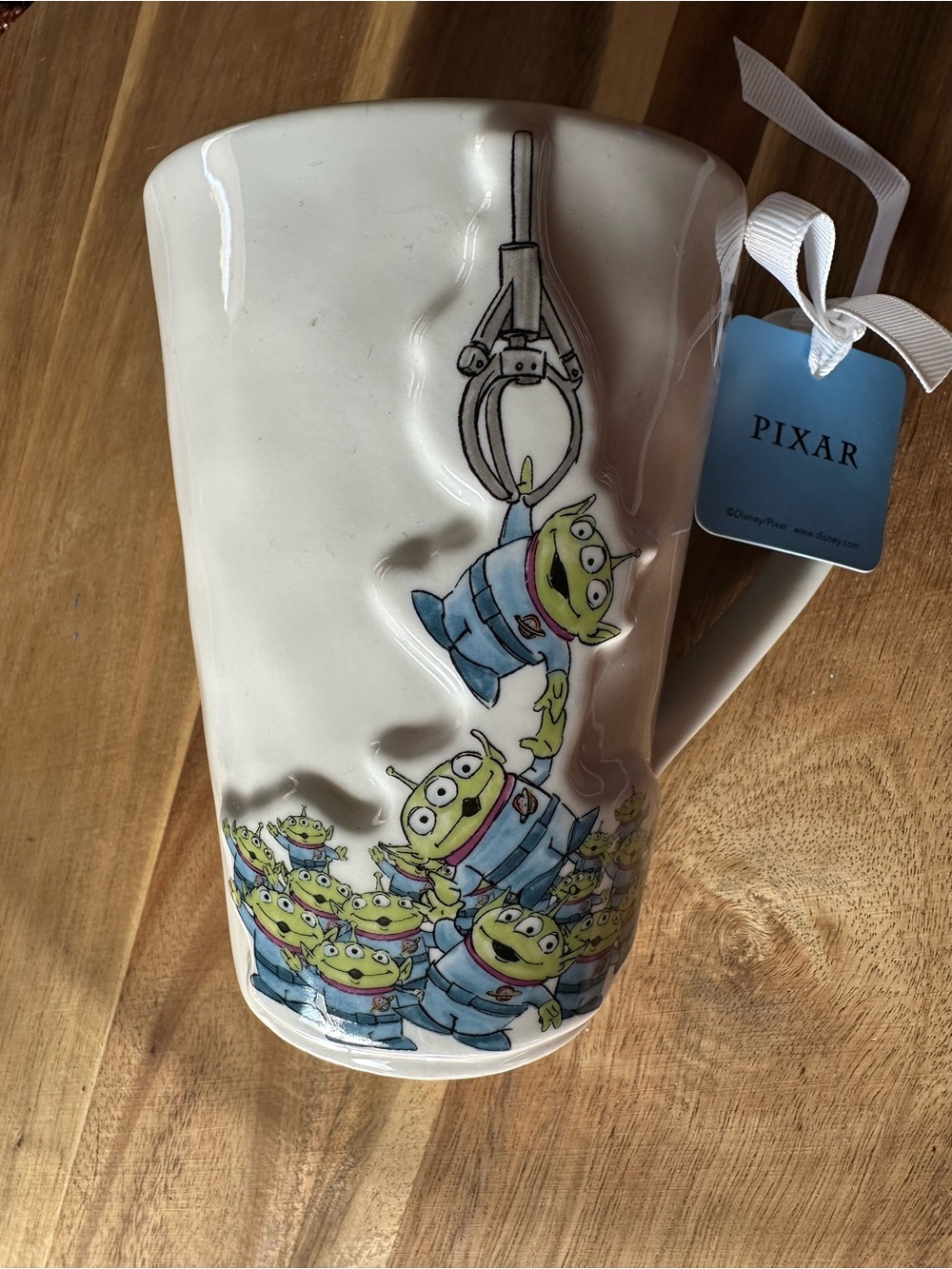 Rae Dunn White Ceramic Mug with Green Alien Crew Disney Toy Story